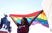 Girl with LGBT flag