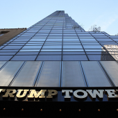 Trump tower from the ground up toward sky