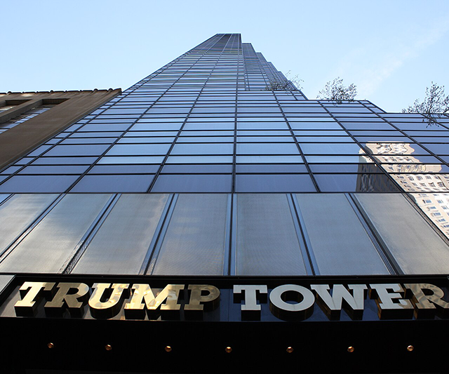 Trump tower from the ground up toward sky