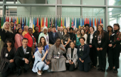 Participants in ICC Gender Persecution Roundtable, with Prosecutor Karim A.A. Khan and Special Advisor on Gender Persecution Lisa Davis at center.