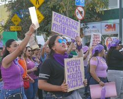 Banners and slogans in the March 8M 2023 in Guadalajara, Mexico. 
Photo Credit: Mtenaespinoza, CC BY-SA 4.0, via Wikimedia Commons