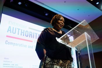 Nobel Peace Laureate Leymah Gbowee, Executive Director of the Institute on Gender, Law and Transformative Peace at the City University of New York, welcomed participants to the urgent and timely conversation on fighting authoritarianism across the globe. Photo Credit: Sirin Samman