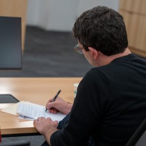 Student in mock court class