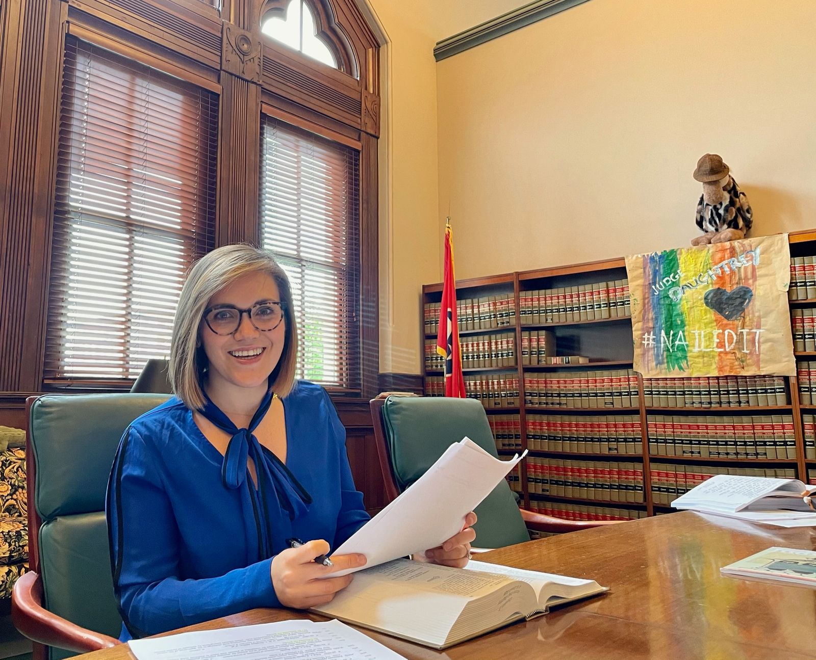 Lauren DiMartino ’20 sits at a desk