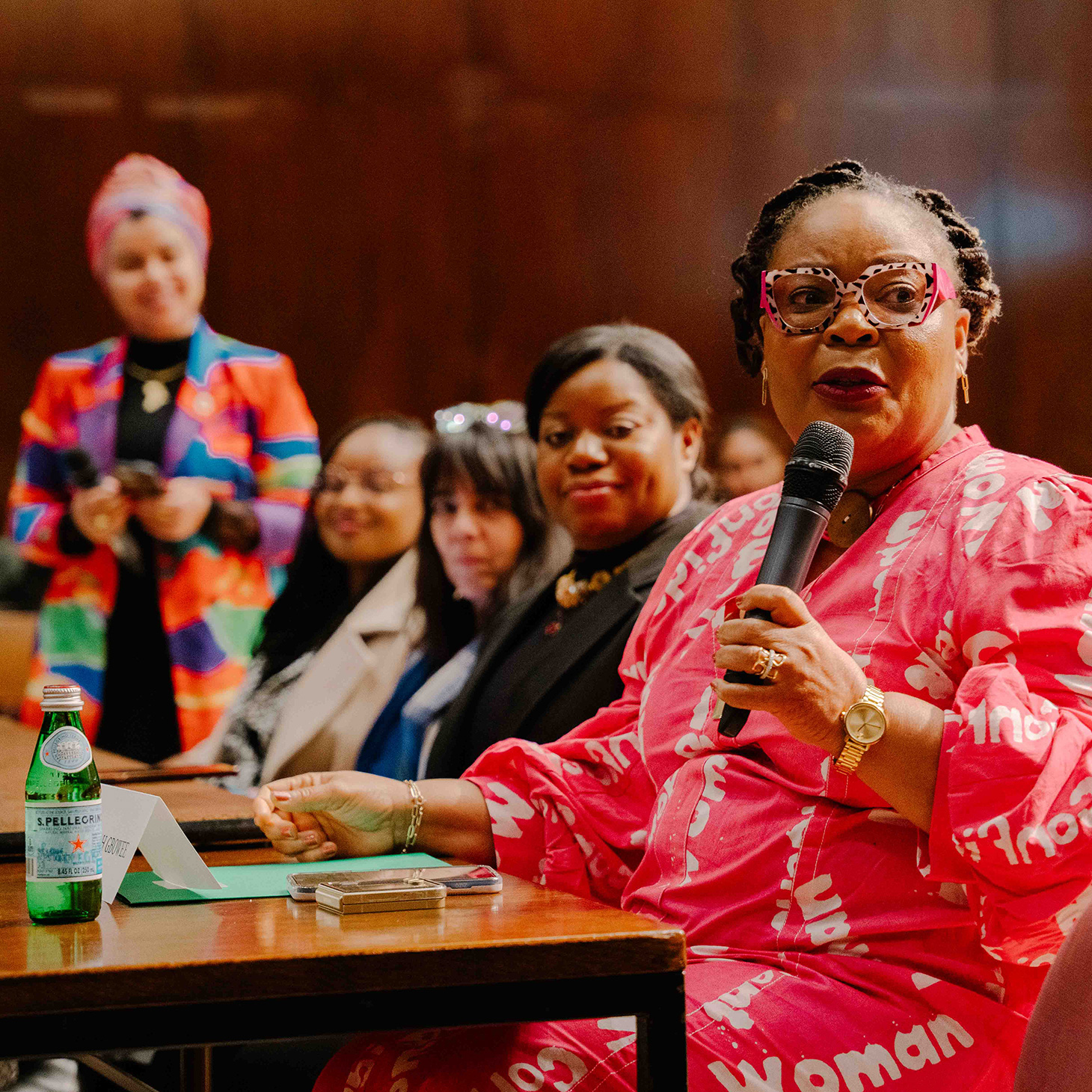 Leymah Gbowee speaking at a UN event on behalf of CUNY Law’s Institute on Gender, Law, and Transformative Peace.