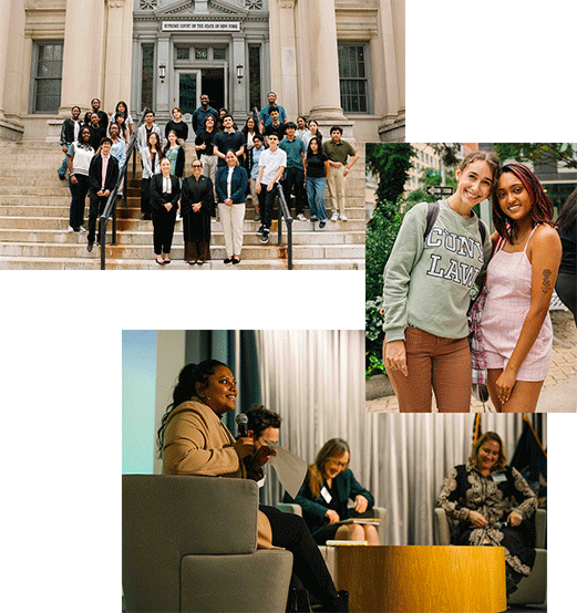 Students, faculty, and community members engaged in public interest law, pipeline programs, and pre-law events at CUNY Law.