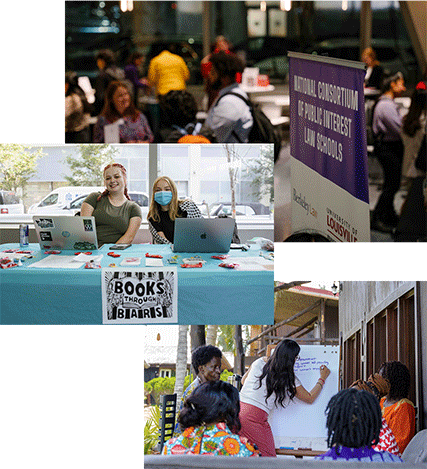 Students lead and participate in national public interest networks, global justice education, and community-based initiatives.