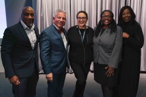 Patrick Stevens, Chief Administrative Judge Joseph Zayas, Interim Dean Natalie Gomez-Velez, Judge Edwina Richardson, and Assembly Member Latrice M. Walker.